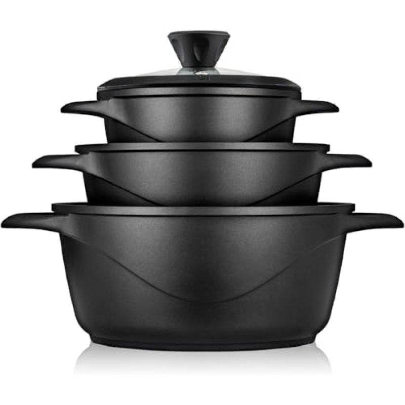 briebe Cookware Set 6 Piece, 3 Cast Aluminium…