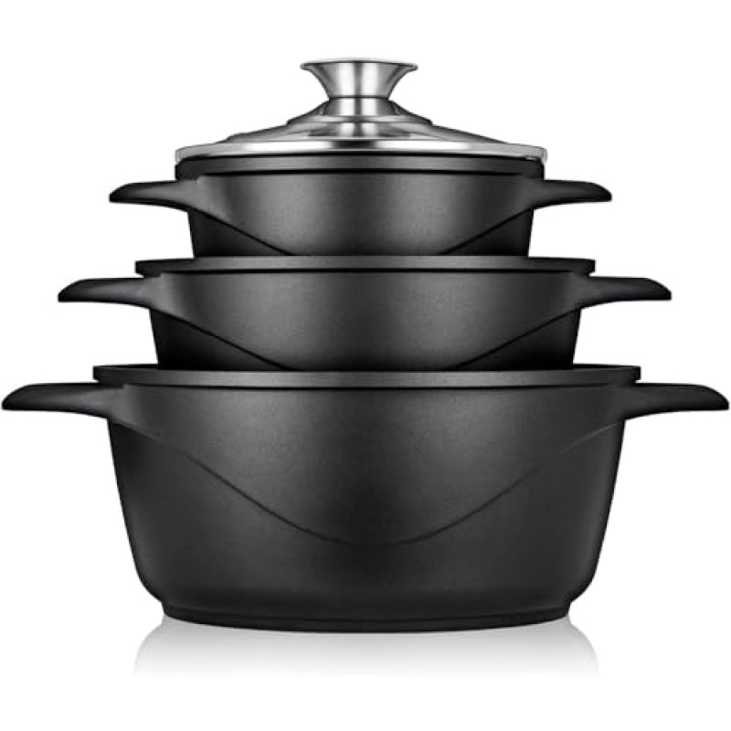 briebe Cookware Set 6 Piece, 3 Cast Aluminium…