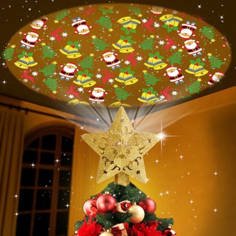 Ubrvhrt Star Christmas Tree Topper Lighted with…