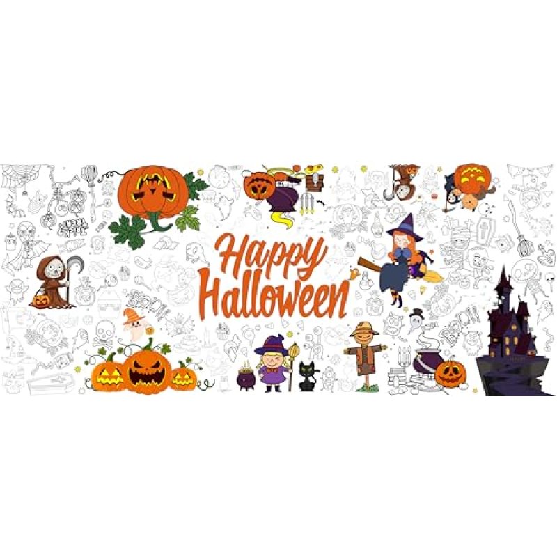 Tbsone Halloween Colouring Tablecloth