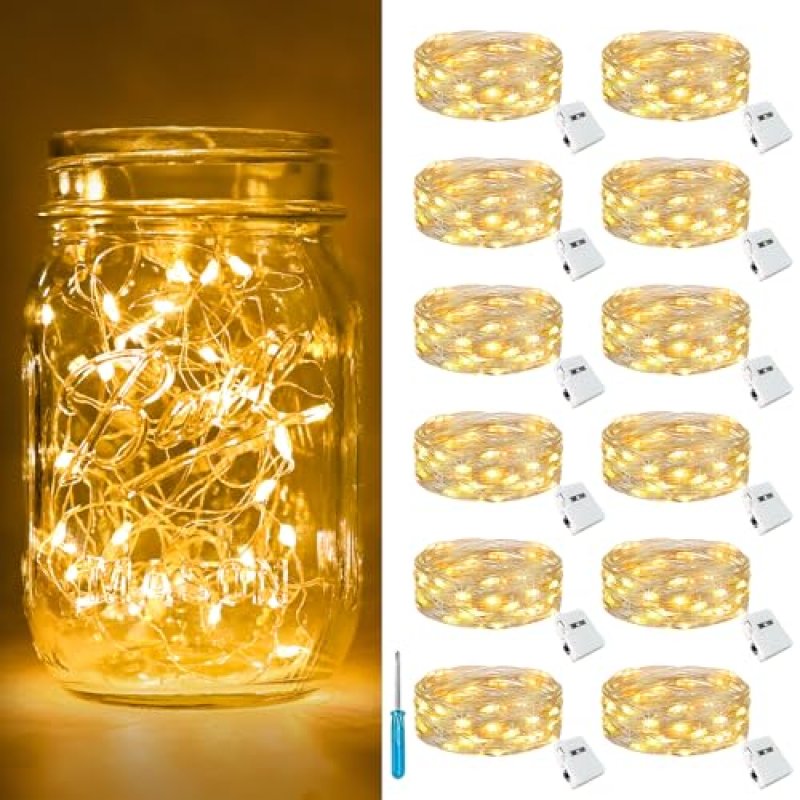 btfarm 12 Pack 3 Modes LED Fairy Lights Battery…
