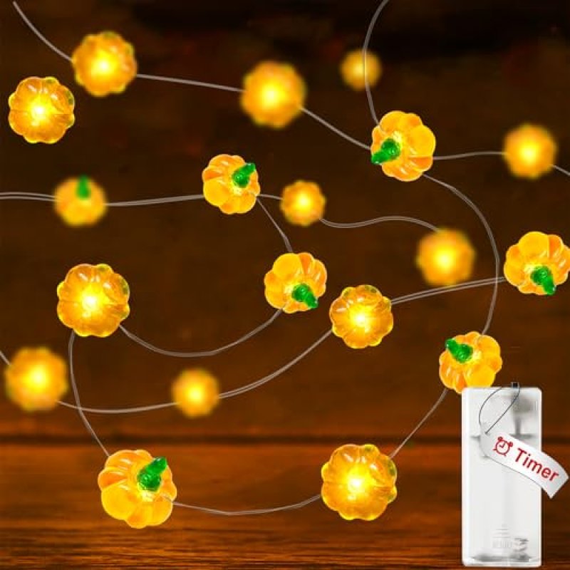 btfarm 2M 20LED Autumn Fairy Lights, 3D Pumpkin…