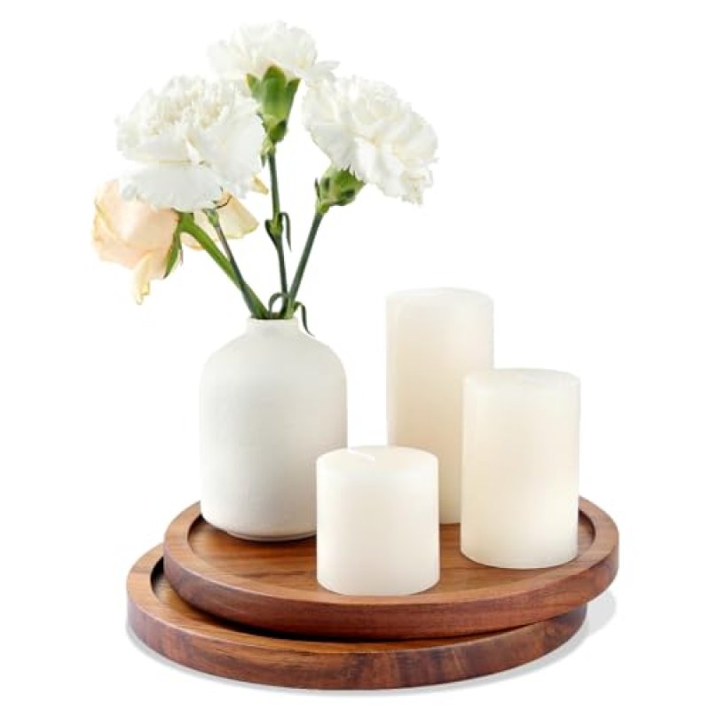 Acacia Candle Tray Set