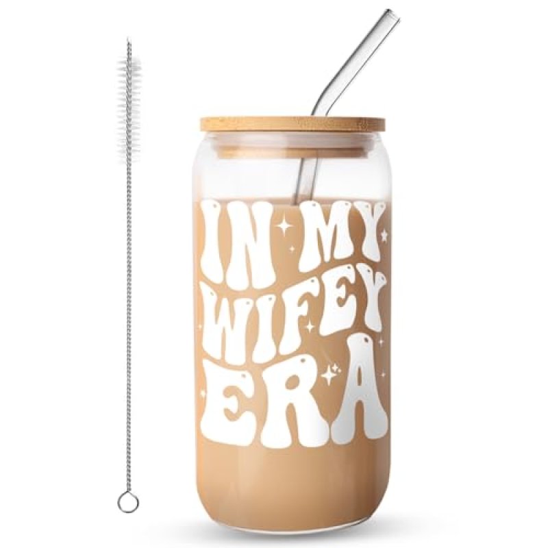 FIDWALL Iced Coffee Cup,Glass Cups with Lids and…