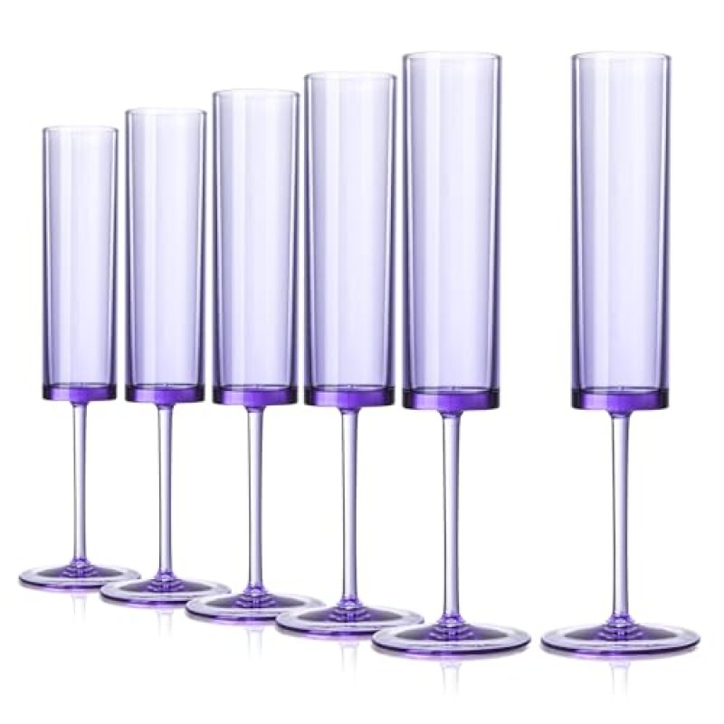 SHIQIKEJIPTY Acrylic Champagne Flutes 5.4 OZ…