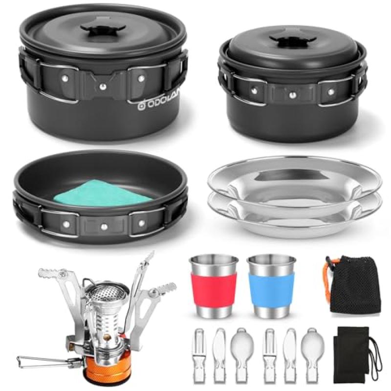 Odoland Camping Cookware Set with Stove