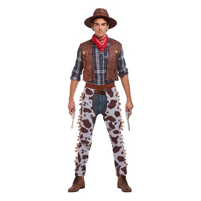 HENBRANDT Adult Men's Cowboy Fancy Dress Costume…