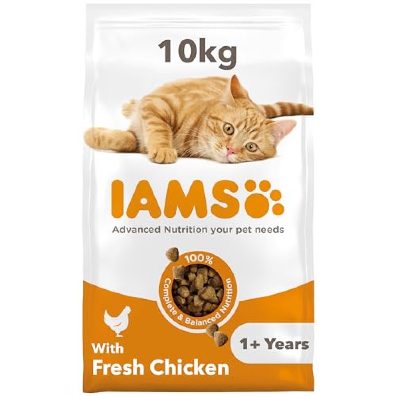 IAMS Adult Complete Dry Cat Food Chicken 10kg -…