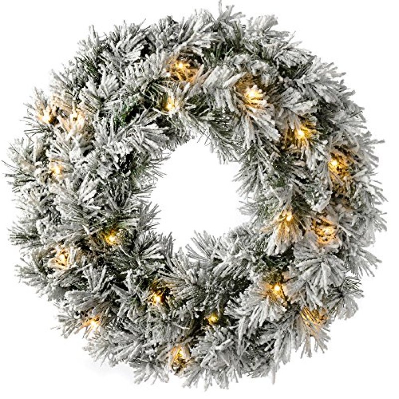 WeRChristmas Pre-Lit LED Snow Flocked Spruce…