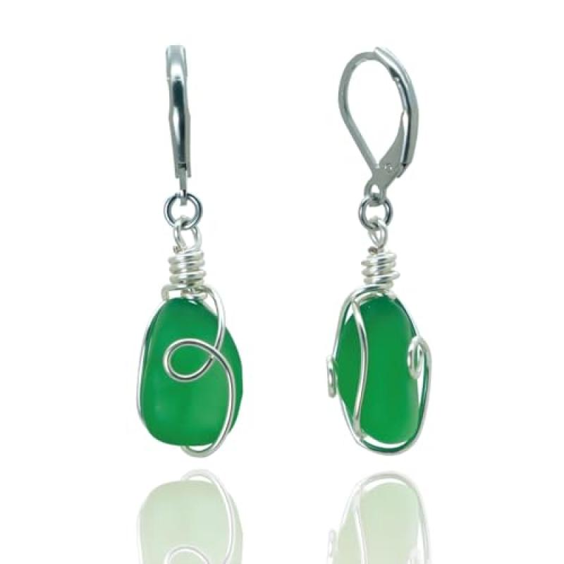 PEPELUALI Sea Glass Drop Earrings