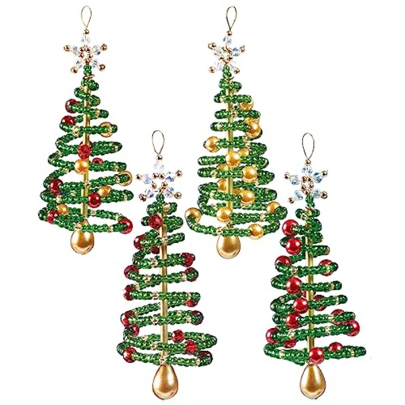 SOLID OAK Beaded Ornament KIT, Christmas Tree…