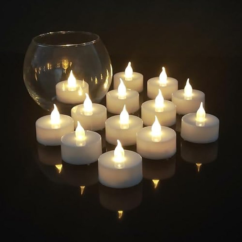 Tealight Candles,24Pack Realistic and Bright…