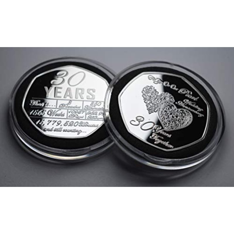 Pearl Wedding Anniversary Silver Coin