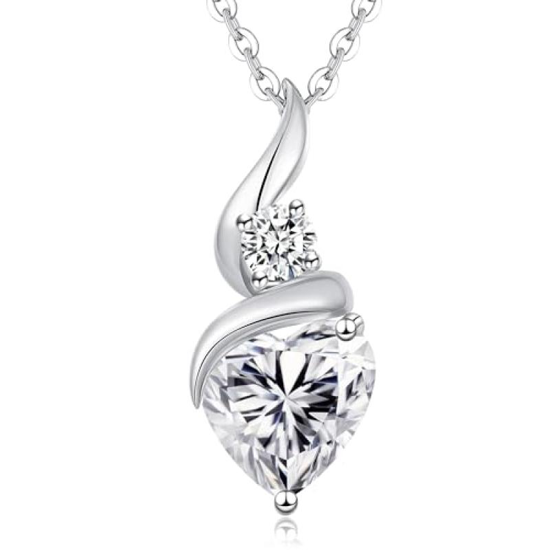 LOUISA SECRET Heart Necklace with Birthstone Pendant