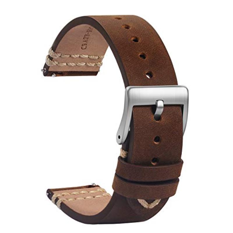 Leather Watch Straps with Quick Release Buckle