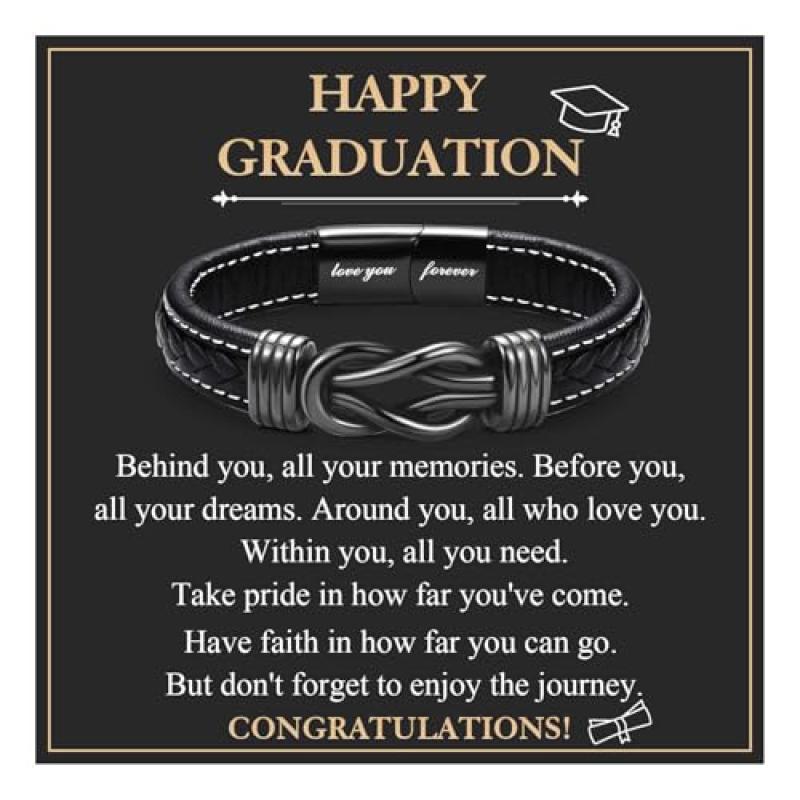 EYQV Leather Bracelet Graduation Gifts for Him