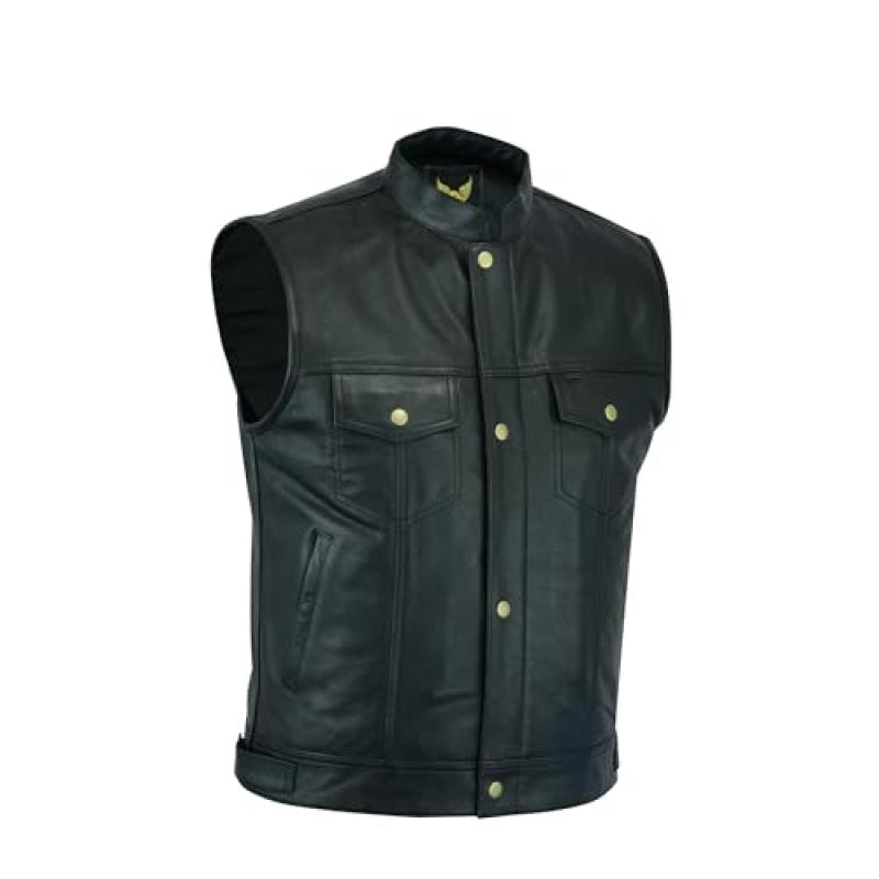 Leatherick Men's Biker Vest