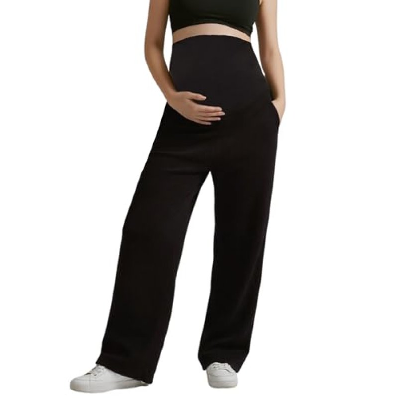 Peauty Buttery Soft Maternity Palazzo Pants Over…
