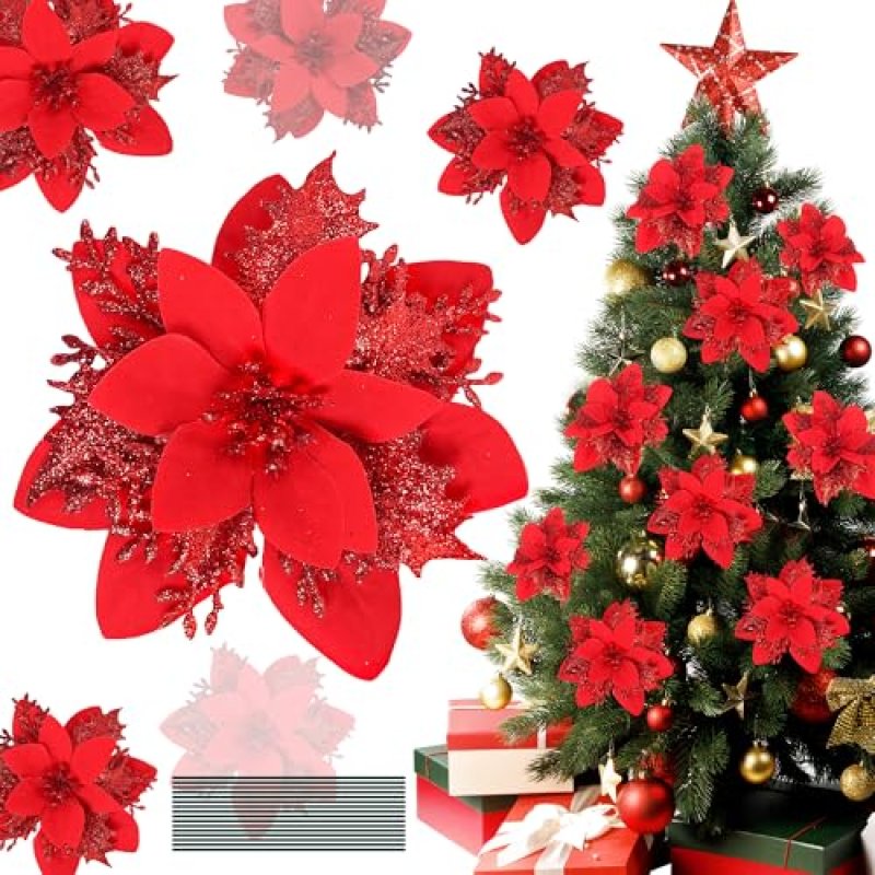 Pecehom Christmas Poinsettia Set