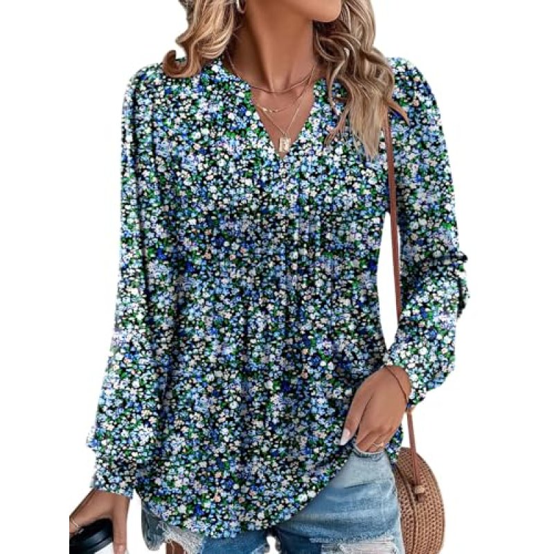CHICZONE V Neck Long Sleeve Shirts for Women Fall…