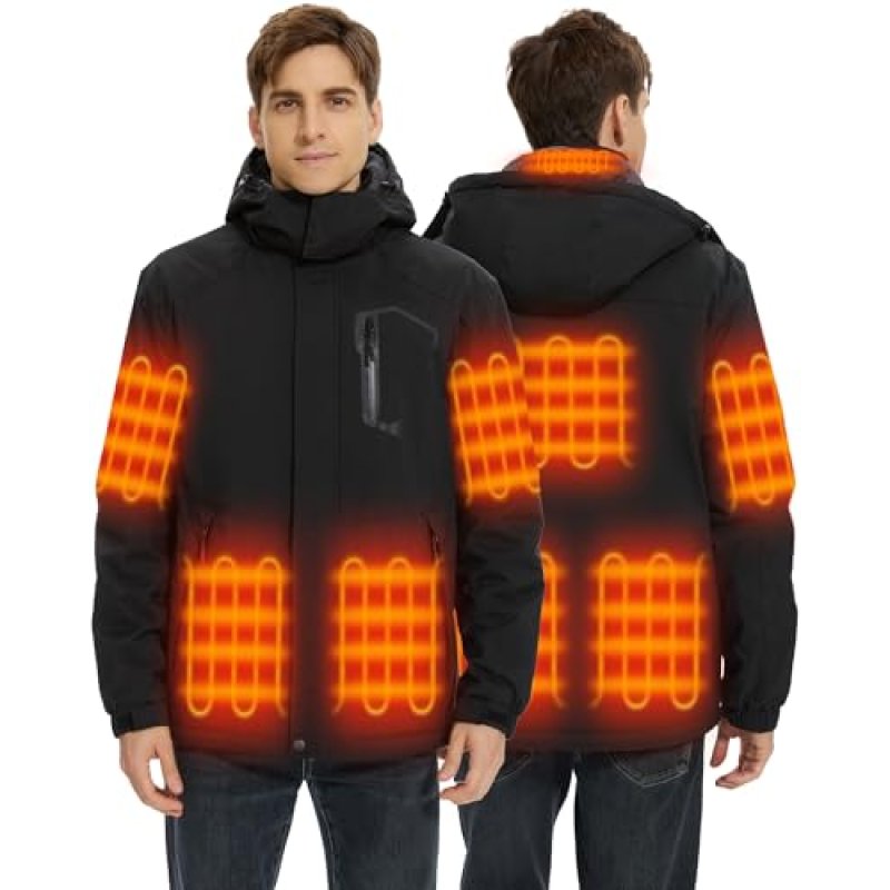 Hecusma Men's Heated Jacket with 18400 mAh 12 V…