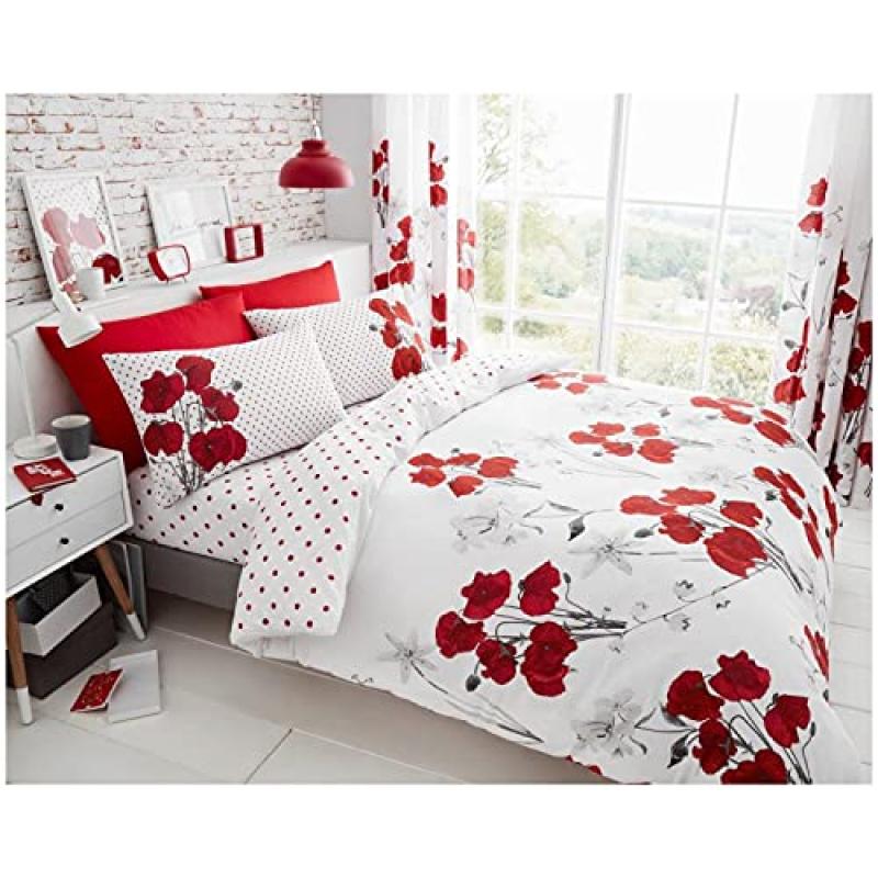 GC GAVENO CAVAILIA Red Poppy Floral Duvet Set