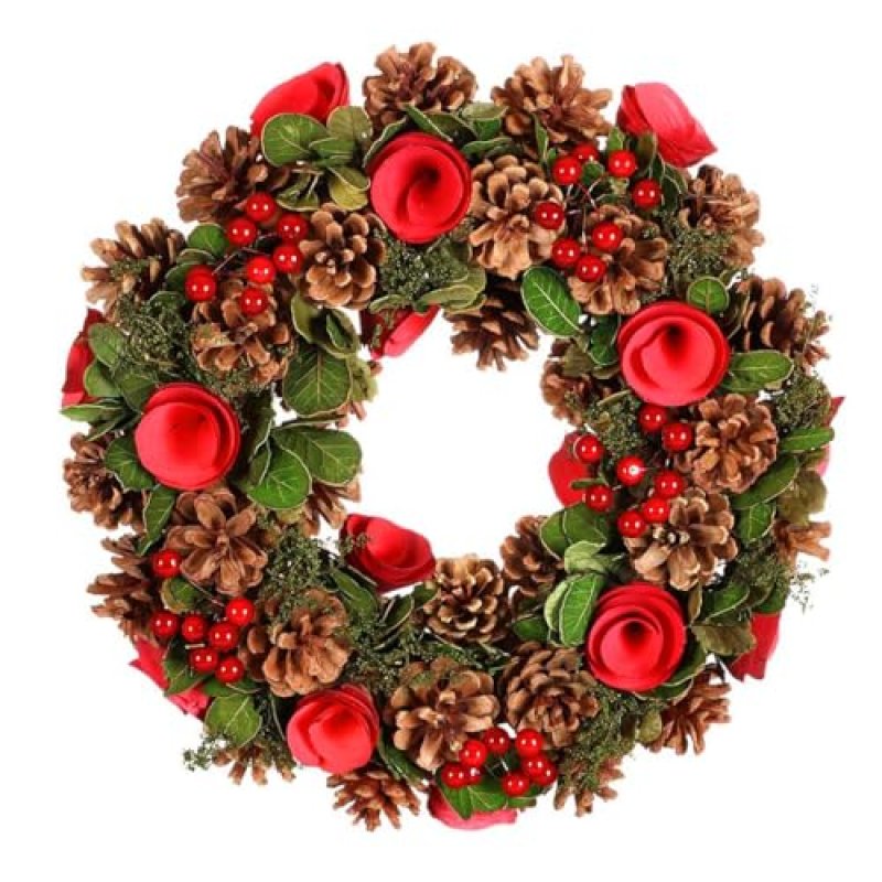 Red Rose Christmas Wreath