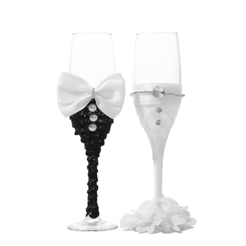 LUNLUN HOME Wedding Champagne Glasses Bride and…