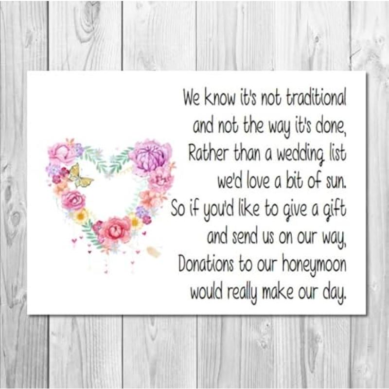 Wedding Money Poem Cards Set