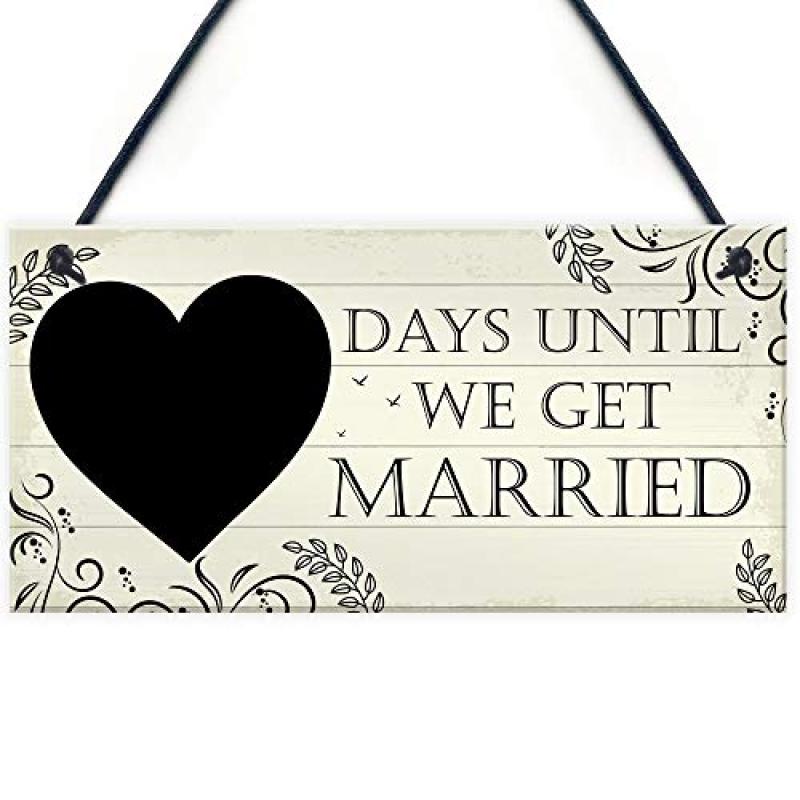 Wedding Countdown Chalkboard Plaque Sign