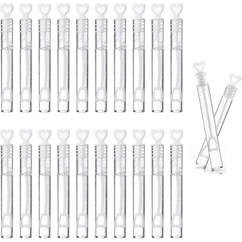 SHATCHI Wedding Bubbles Heart Wand Filled Bubbles…