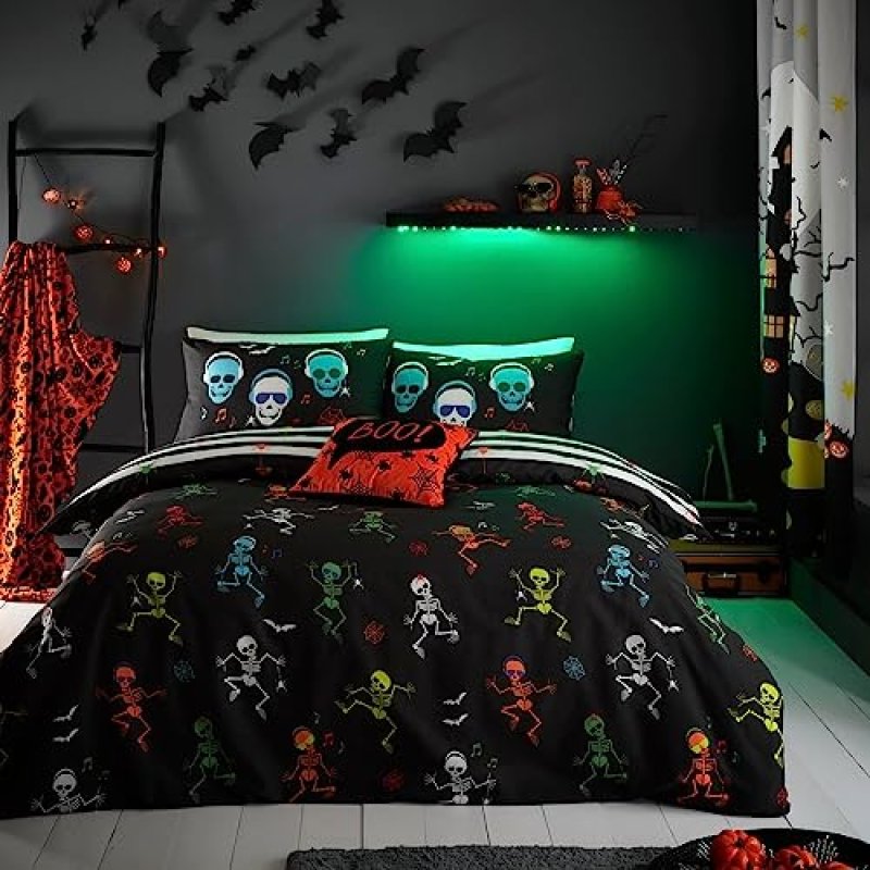 Bedlam Kids Halloween Glow in the Dark Duvet…
