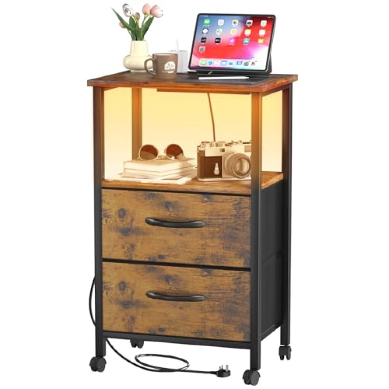 Bedside Table with Charging