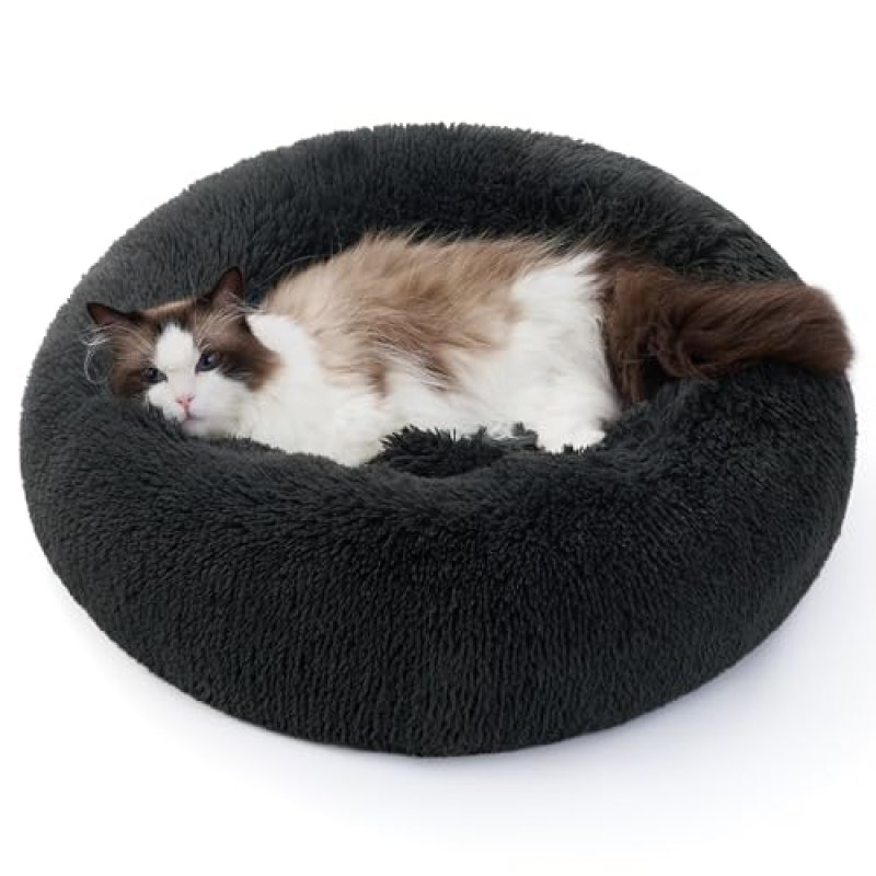 Bedsure Large Cat Donut Bed - 50x50x13cm Small…
