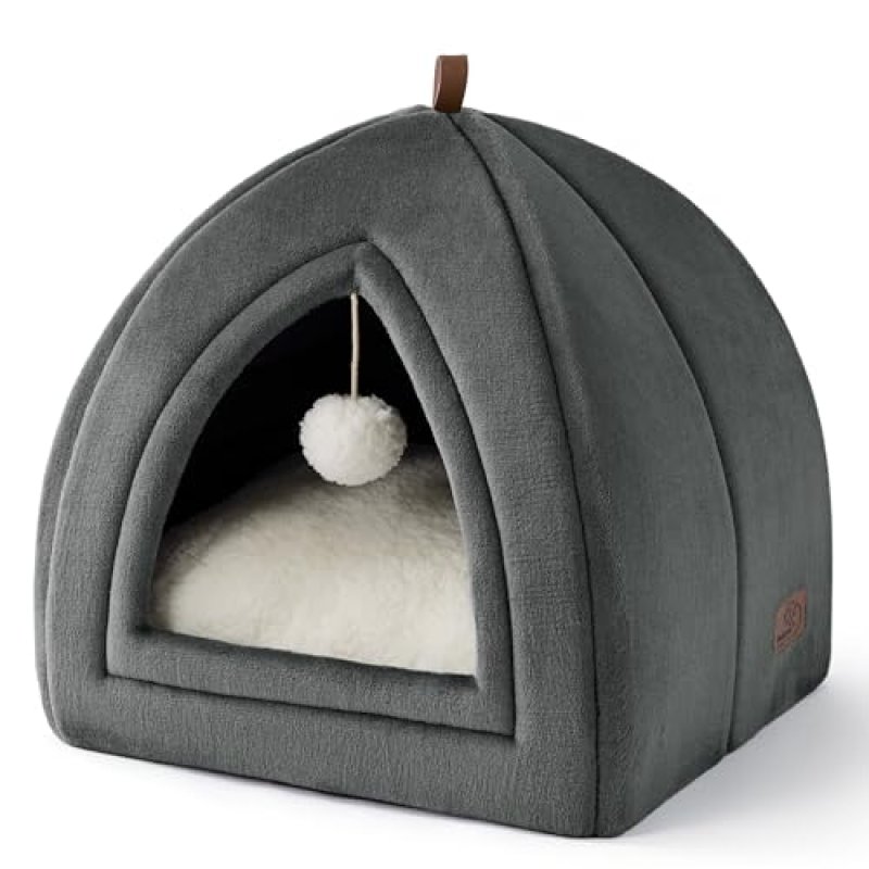 Bedsure Cat Cave Bed Indoor - Flannel Hooded Cat…