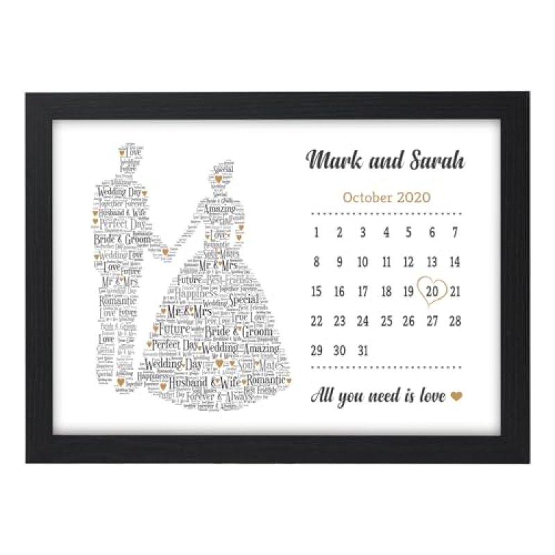 Beecreative Personalised Mr and Mrs Gifts -…