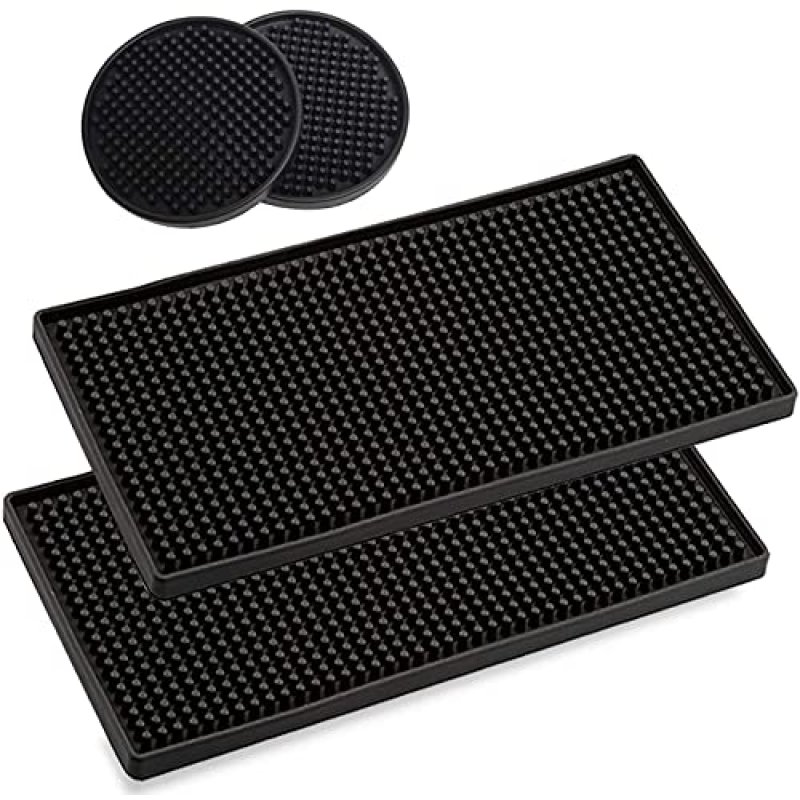 Beer Mats,2 pcs 12" x 6" Black Bar Mat…