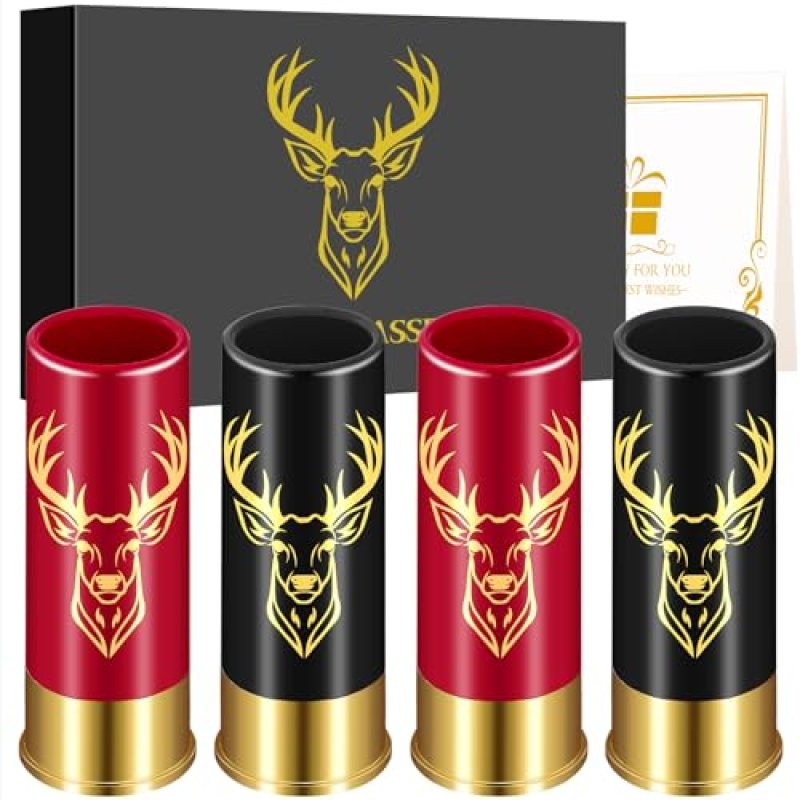 Deer Head Plastic Shot Glasses, Set of 4 with…
