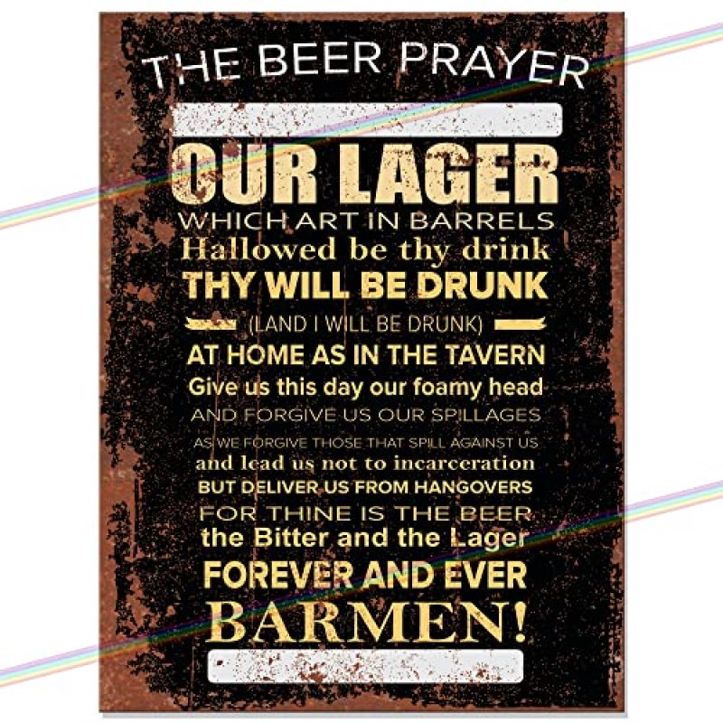 Beer Prayer Metal Bar Sign Accessories Father's…