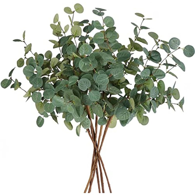 Beferr 6 Bunches Artificial Eucalyptus Stems…