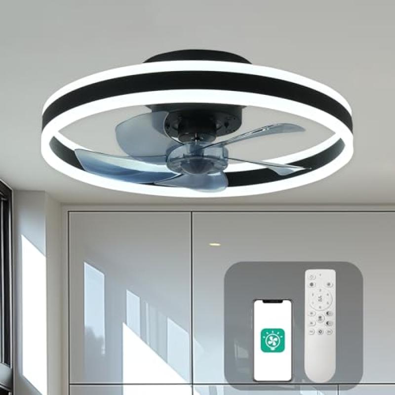 CHANFOK Ceiling Fan with Remote and LED Light