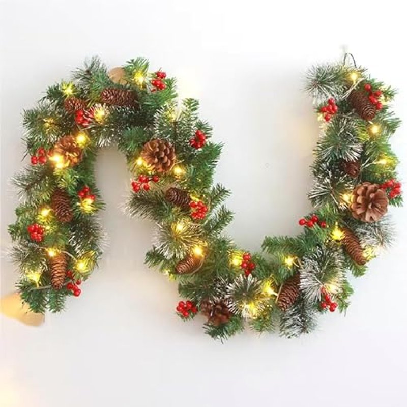 Meiruier 180CM Christmas Garland, Christmas…