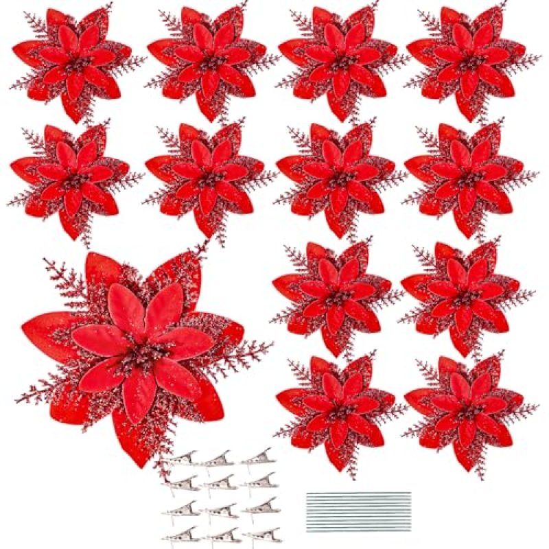 Leixi Artificial Poinsettia Set