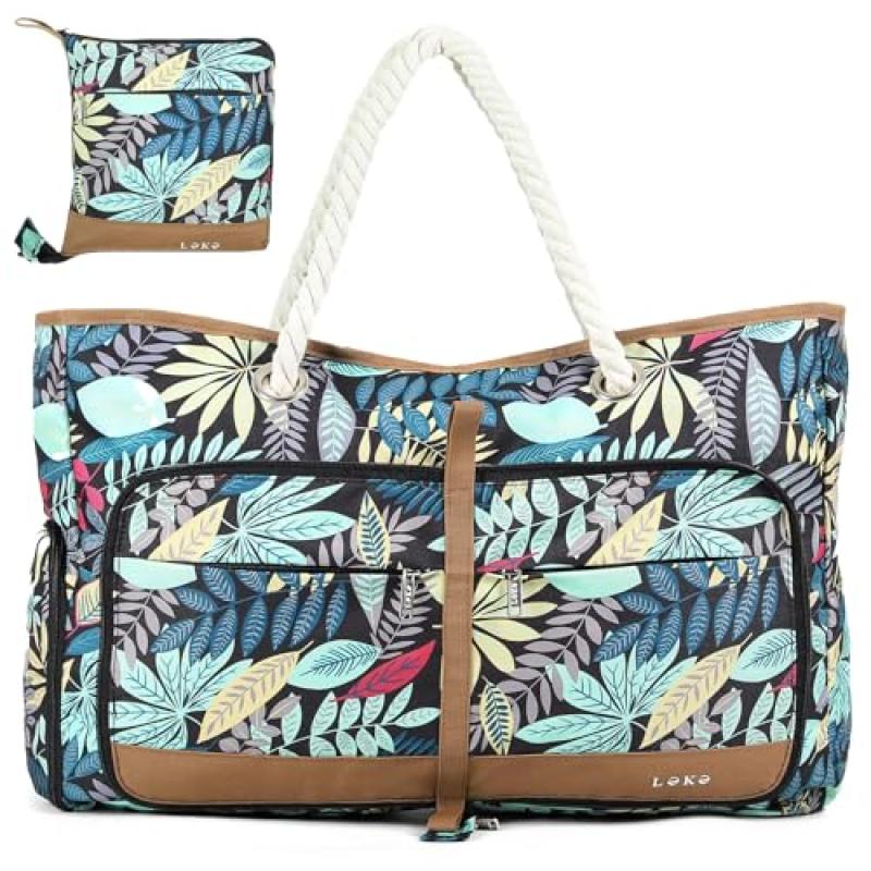 Lekesping Beach Bag with Shoe Compartment