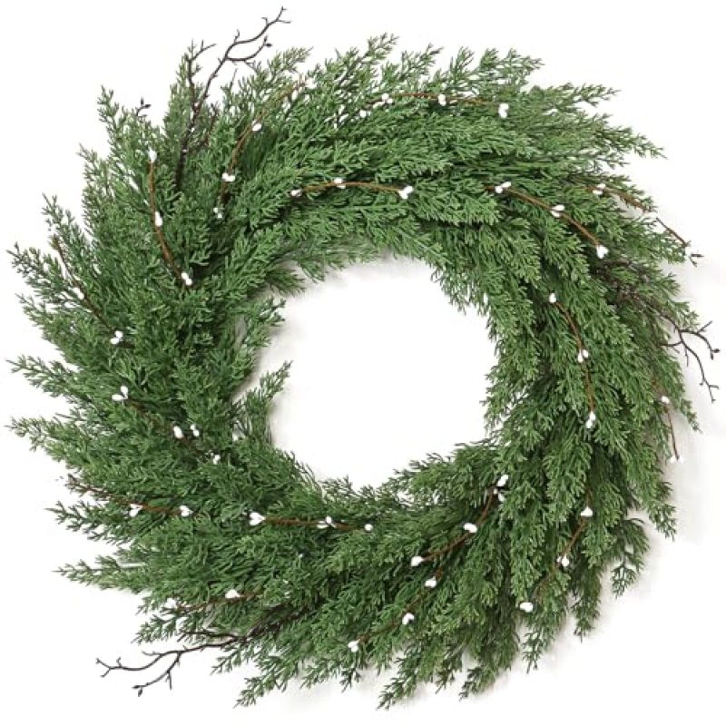 Weldomcor Christmas Wreath for Front Door 22 Inch…