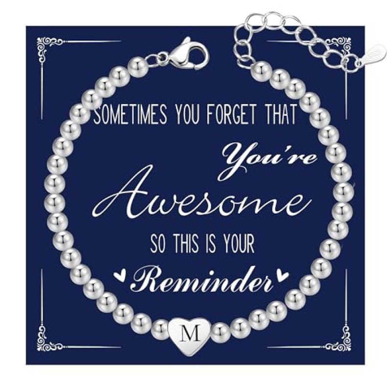 Seleneva Silver Letter Bead Bracelet