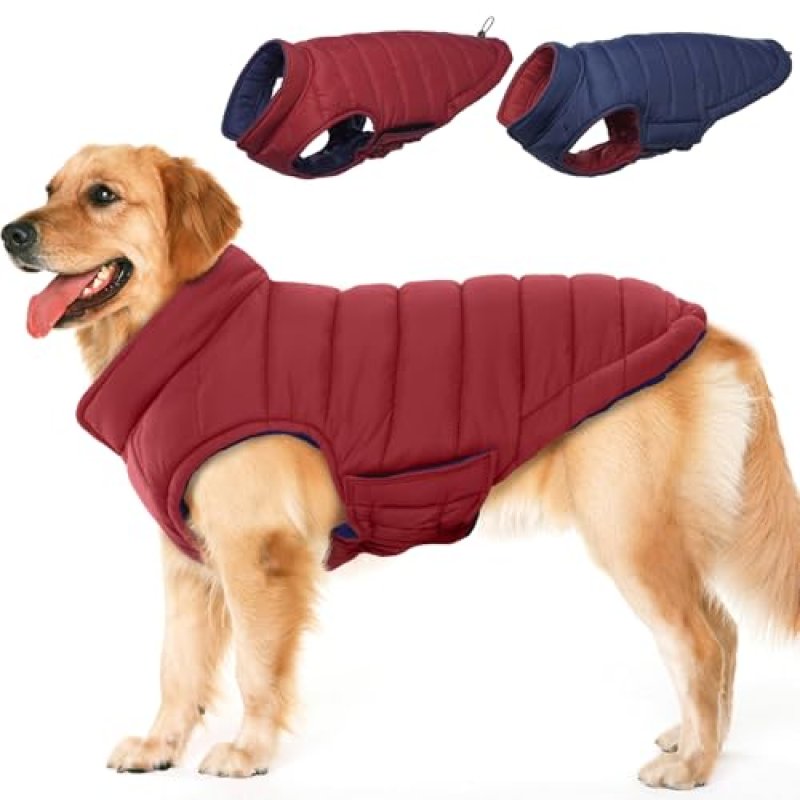 Lelepet Reversible Dog Winter Coat, Warm…