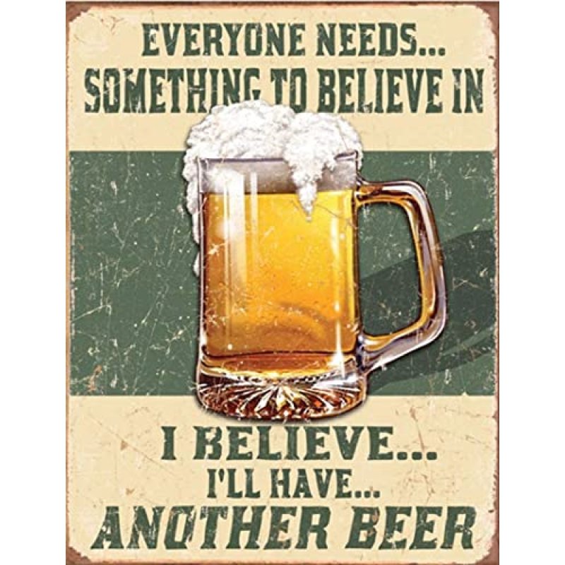 Believe in Beer Party Booze Lager Vintage Retro…