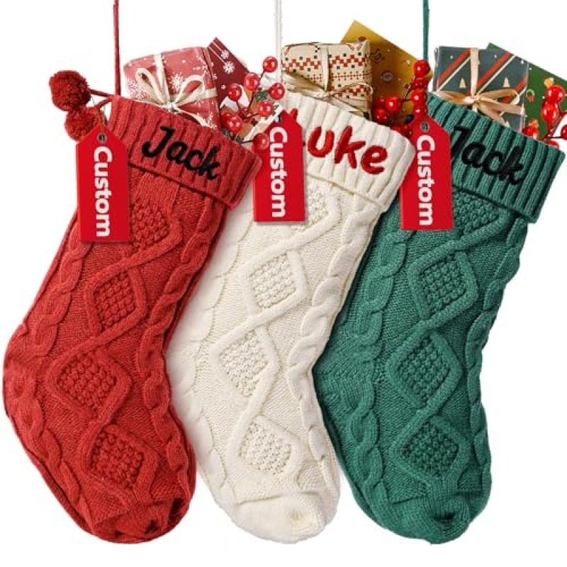 Bemaystar Personalised Christmas Stockings with…