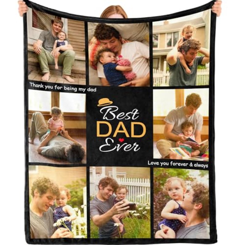 Bemaystar Photo Blanket for Fathers Day